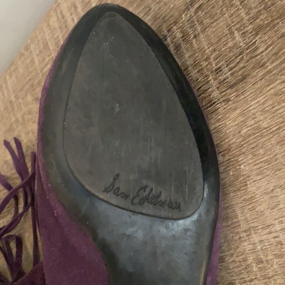 NWOB Sam Edelman Purple Suede Fringe OTK Boots, 8 - Picture 7 of 8